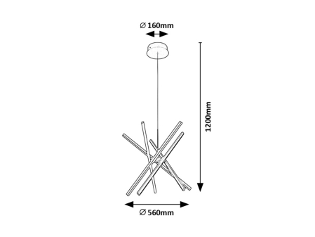 Lustra Rabalux Matilde LED 48W 1500lm 4000 metal black stil modern 230V, 50Hz IP20 72267 [5]