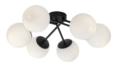 Lustre - Lustra Rabalux Meduza E14 6x MAX 20W  metal sticlă negru mat IP20