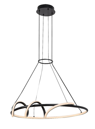 Lustre - Lustra Rabalux Menazi LED 46W 4160lm 3000-6500K metal silicon negru alb IP20