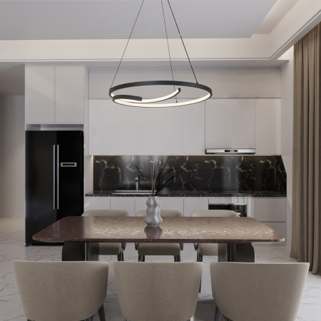 Lustra Rabalux Niloo LED 40W 2080lm 4000K metal plastic negru alb IP20 [7]