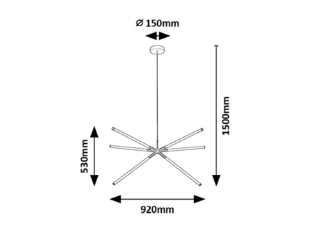Lustra Rabalux Nivaro LED 36W 3150lm 3000K metal acril negru alb IP20 [5]