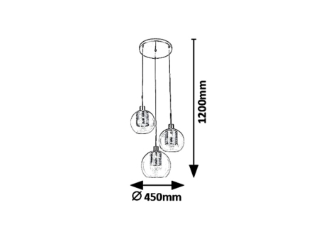 Lustra Rabalux Philana E27 3x MAX 60W  metal sticlă auriu IP20 [1]
