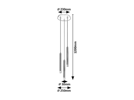 Lustra Rabalux Ramira G9 3x MAX 5W  metal acril auriu IP20 [3]