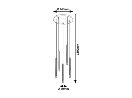 Lustra Rabalux Ramira G9 5X MAX 5W  metal acril auriu IP20 [4]