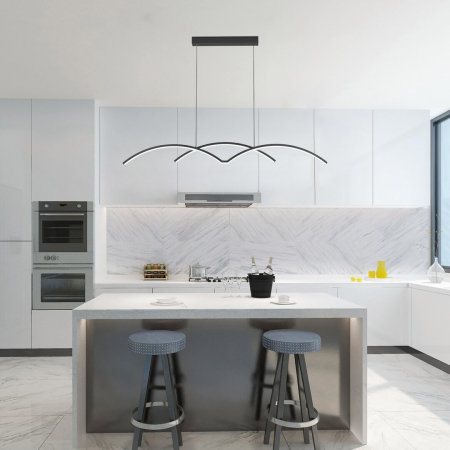 Lustra Rabalux River LED 40W 2000lm 4000K metal plastic negru alb IP20 [5]