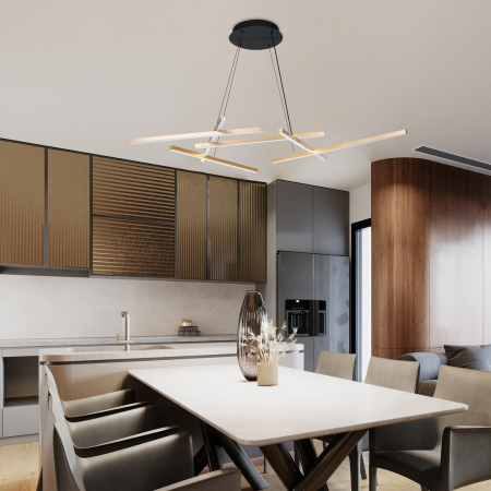 Lustra Rabalux Severine LED 40W 2400lm 3000-6500K metal plastic negru/ auriu alb IP20 [10]