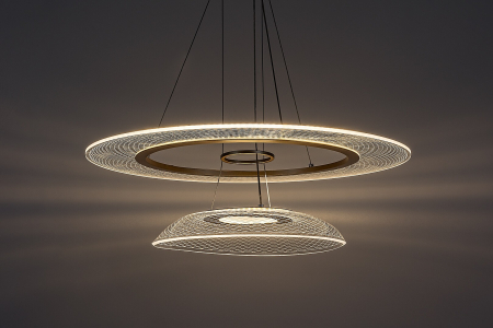 Lustra Rabalux Zofrael LED 36W 2400lm 3000K metal acril auriu transparent IP20 [2]