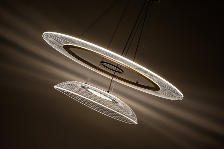 Lustra Rabalux Zofrael LED 36W 2400lm 3000K metal acril auriu transparent IP20 [3]