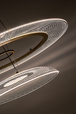 Lustra Rabalux Zofrael LED 36W 2400lm 3000K metal acril auriu transparent IP20 [4]