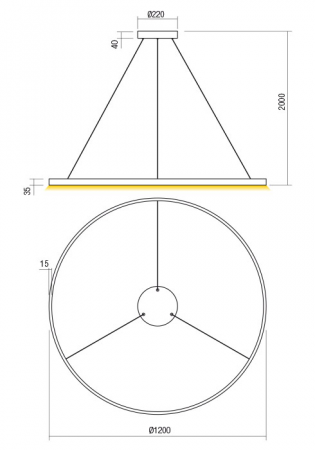 Suspensie REDO FEBE 01-2882 LED SAND WHITE 75W 5100 lm 4000K IP20 [1]