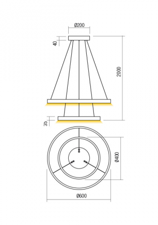 Suspensie REDO FEBE 01-2888 LED SAND WHITE 62W 4216 lm 4000K IP20 [1]