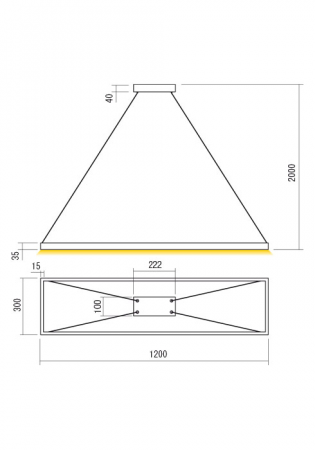 Suspensie REDO FEBE 01-2926 LED MAT GOLD 50W 3400 lm 4000K IP20 [1]