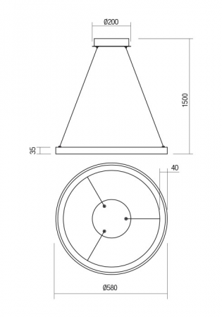 Suspensie REDO ICONIC 01-2672 LED SAND WHITE 50W 2820 lm 3000K IP20 [1]