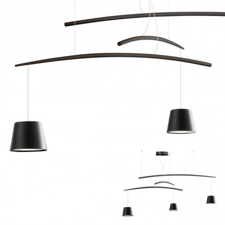 SPRING SALE - Lustra Redo Lolli, negru, LED, 3X6W, 1245 lumeni, alb cald 3000K