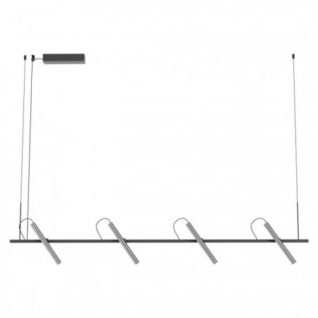 BLACK FRIDAY 2024 - Lustra Redo Praxi, negru/foggy nickel, LED, 28W, 1738 lumeni, alb cald 3000K, L.150 cm, 01-3719