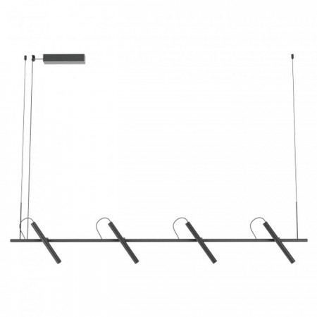 BLACK FRIDAY 2024 - Lustra Redo Praxi, negru mat, LED, 28W, 1738 lumeni, alb cald 3000K, L.150 cm, 01-3713