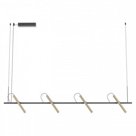 BLACK FRIDAY 2024 - Lustra Redo Praxi, negru/silver coffee, LED, 28W, 1738 lumeni, alb cald 3000K, L.150 cm, 01-3716