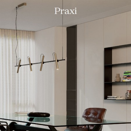 Lustra Redo Praxi, negru/silver coffee, LED, 28W, 1738 lumeni, alb cald 3000K, L.150 cm, 01-3716 [1]