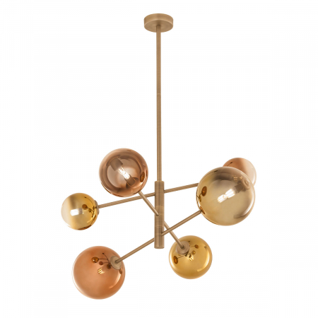 BF LUSTRE - Suspensie REDO ROY 01-2780 G9 MATT ANTIQUE BRASS 6 x max 10W   IP20