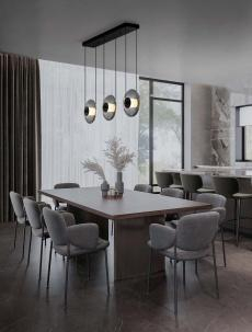 Lustra Nova Luce SKIA 9416945 Triac Dimmable Sandy Black Metal & Smoky Gray Glass LED 24W 660lm 3000K IP20 [1]