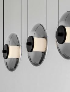 Lustra Nova Luce SKIA 9416945 Triac Dimmable Sandy Black Metal & Smoky Gray Glass LED 24W 660lm 3000K IP20 [3]