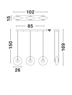 Lustra Nova Luce SKIA 9416945 Triac Dimmable Sandy Black Metal & Smoky Gray Glass LED 24W 660lm 3000K IP20 [4]