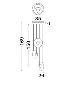 Lustra Nova Luce SKIA 9416946 Triac Dimmable Sandy Black Metal & Smoky Gray Glass LED 24W 660lm 3000K IP20 [4]