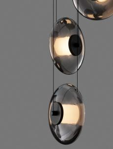 Lustra Nova Luce SKIA 9416947 Triac Dimmable Sandy Black Metal & Smoky Gray Glass LED 40W 1100lm 3000K IP20 [3]