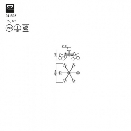 Lustra Smarter Dekra, negru mat, 6XE27, 04-502 [1]