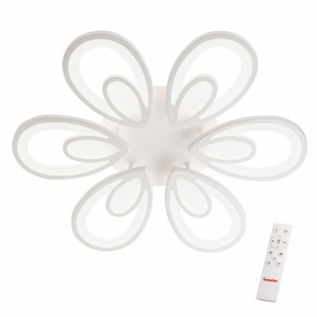 Lustre - Lustra Smarter Lotus, alb, telecomanda, LED CCT, 103W, 16000 lumeni, D.64 cm, 05-964