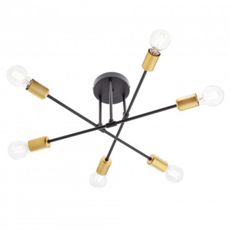 Lustre - Lustra Smarter Ozu, negru/auriu. 6XE27, D.58 cm, 01-2707