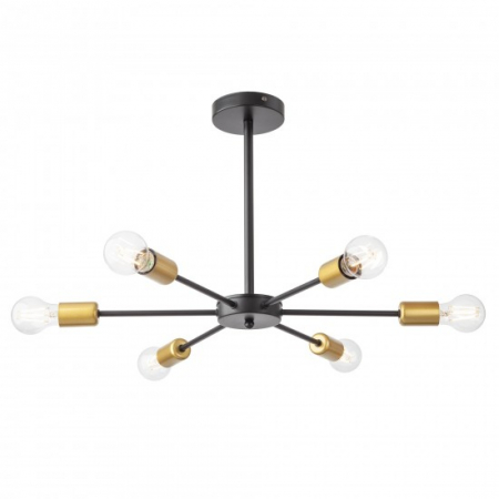 Lustre - Lustra Smarter Ozu, negru/auriu. 6XE27, D.59 cm, 01-2708