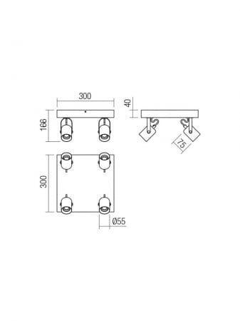 Lustra SMARTER TAFFI 01-2418 E27 4x42W Metal Negru mat/Lemn Fag Natur IP20 [1]