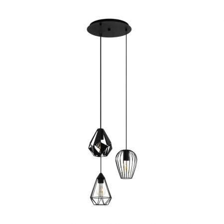 BLACK FRIDAY 2024 - Lustra vintage EGLO DISTAFF 43582, E27 3X40W, Otel, Negru