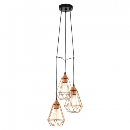 EGLO INTERIOR - Lustra vintage EGLO Tarbes 94196, 3xE27 3x60W, Cupru