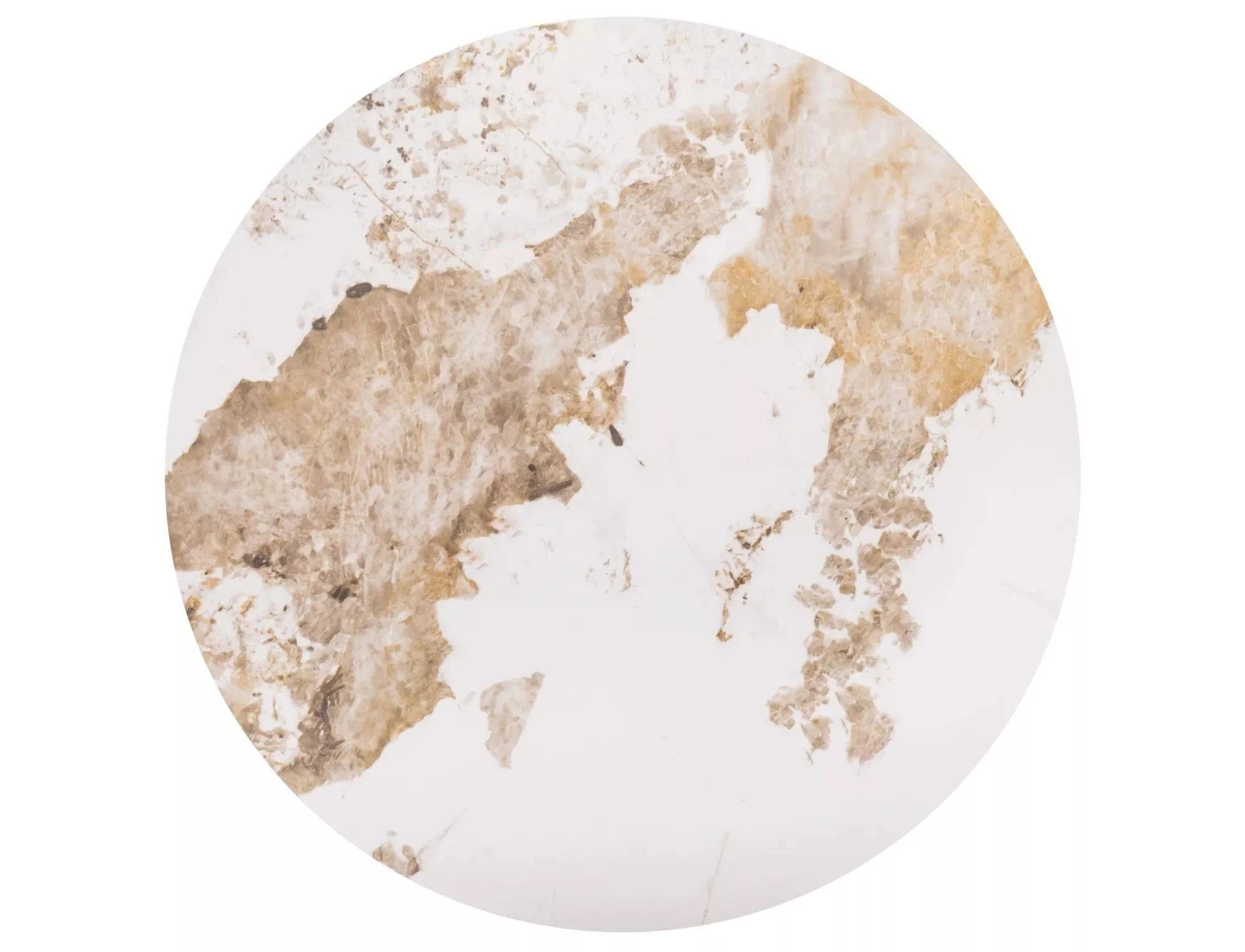 Masuta cafea OLAS B, alb cu efect de marmura, ceramica/metal, 50x49 cm [1]