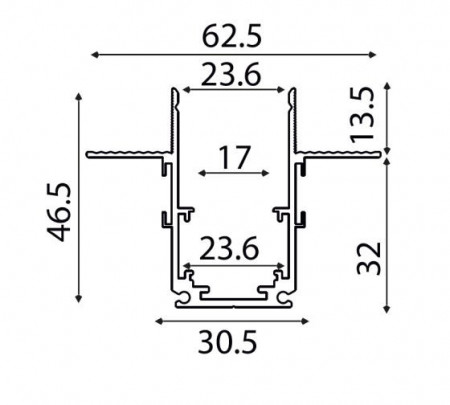 MT1MW Sina magnetica alba incastrata trimless 1m 48V rigips 12,5cm [1]