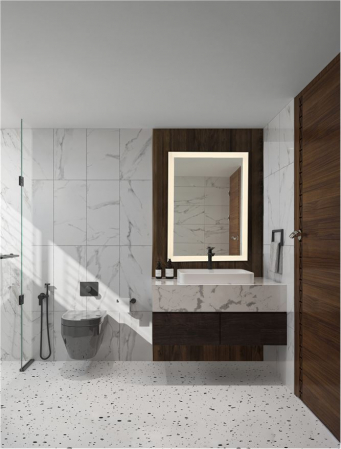 Oglinda Nova Luce DECA 9006014 Sandy Black Aluminium & Mirror Glass LED 29W 734lm 4000K IP44 [1]
