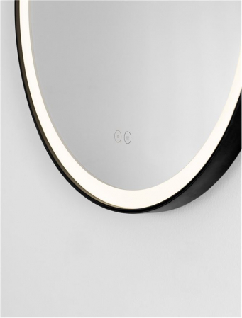 Oglinda Nova Luce REMS 9006025 Sandy Black Steel & Mirror Glass & Black Strap LED 29W 701lm 4000K IP44 [4]