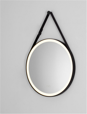 Oglinda Nova Luce REMS 9006025 Sandy Black Steel & Mirror Glass & Black Strap LED 29W 701lm 4000K IP44 [5]