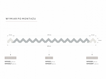 Capat stanga panou riflat Polimer Rigid Polyforce Mardom Vivid 2700x21x16mm WP003R Alb mat [2]