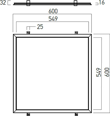 Panou Incastrat Xwide Rim Arelux WDR6060NW MWH 220-240V AC 3672 lm 4000K SMD 2016 EPISTAR IP40 [1]