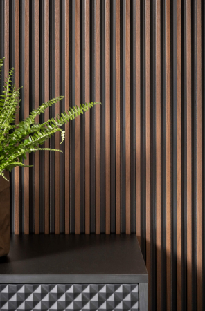 Panou riflat 3D Polimer Rigid Polyforce Mardom Stretto 2700x120x12 L0104 Dark Oak [1]