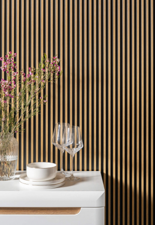 Panou riflat 3D Polimer Rigid Polyforce Mardom Stretto 2700x120x12 L0105 Natural Oak [1]