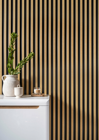 PROFILE DECORATIVE - Panou riflat Polimer Rigid Polyforce Mardom Largo 2700x115x20mm L0305 Natural Oak