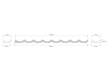 Panou riflat Polimer Rigid Polyforce Mardom Lumio WP002 2700x247x11.5mm alb vopsibil [7]
