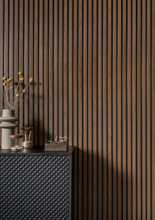 PROFILE DECORATIVE - Panou riflat Polimer Rigid Polyforce Mardom Medio 2700x121x12mm L0204 Dark Oak