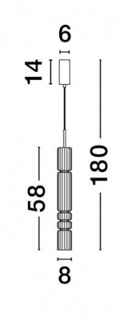 Pendul BENTO Nova Luce 9030550 LED 12 W, 1526 lm, 3000K IP20 Gold Cognac [4]