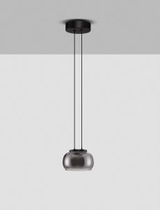 Lustre - Pendul Nova Luce BIOS 9416954 Triac Dimmable Matt Black Metal & Smoky Gray Glass LED 9W 628lm 3000K IP20