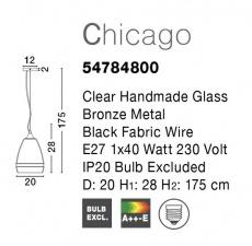 Pendul CHICAGO Nova Luce 54784800 1xE27 IP20 Bronze [2]